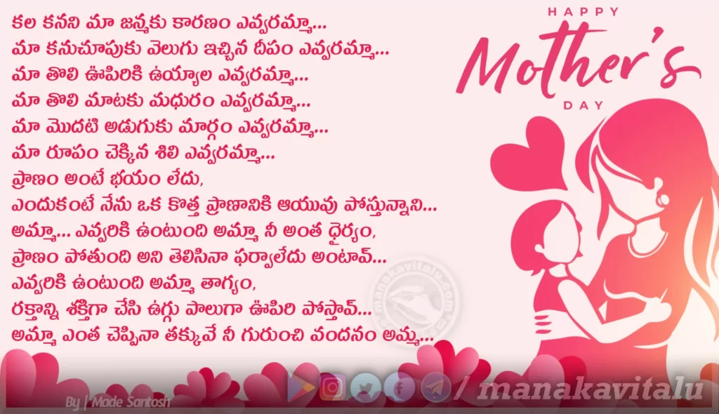 Telugu Mothers Day Kavithalu